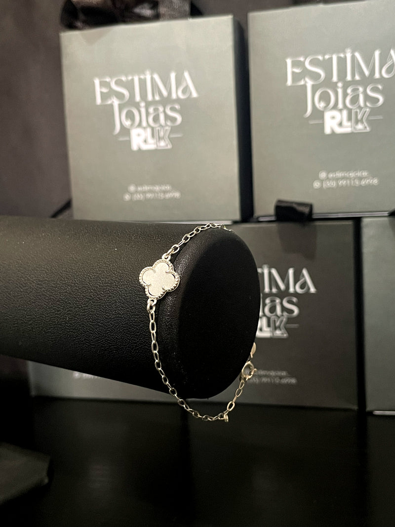 Pulseira Trevo 4 folhas branco