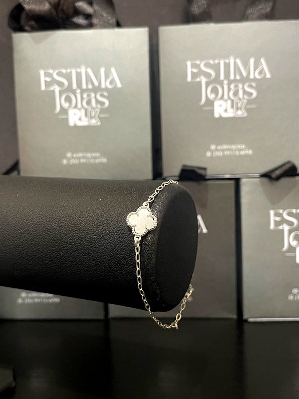 Pulseira Trevo 4 folhas branco