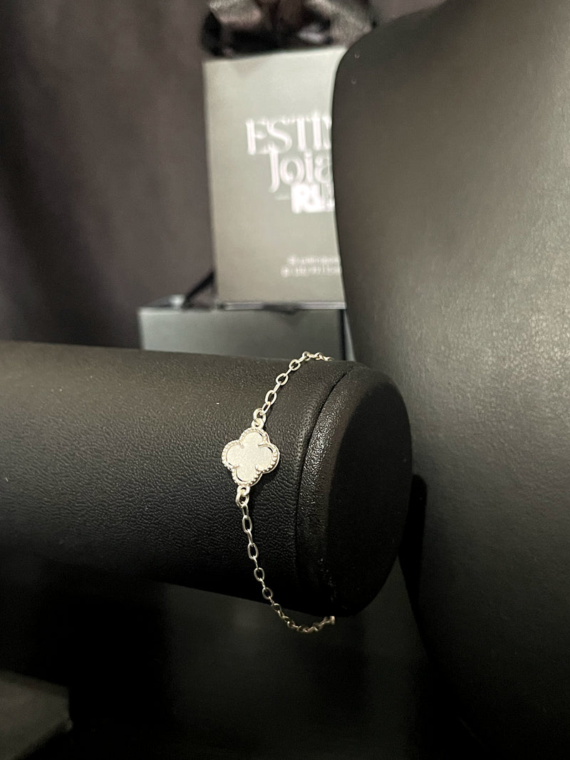 Pulseira Trevo 4 folhas branco